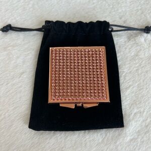 TOMO Glam Makeup Compact Travel Rhinestone Bling
Mirror New Rose Gold